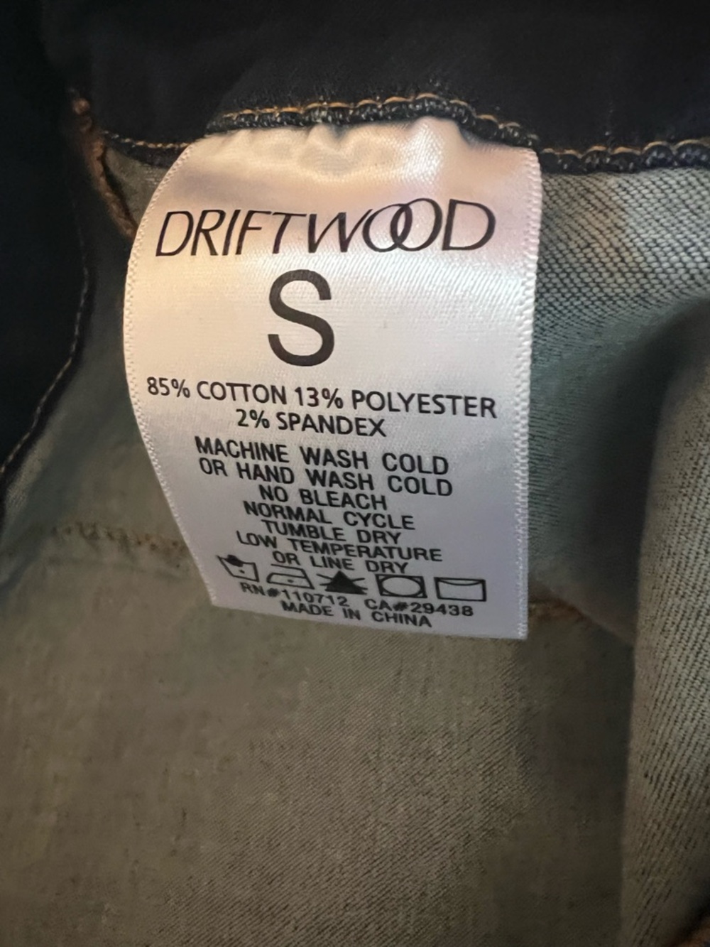 Driftwood Embroidered Floral Dark Blue Flare Pants size small - Picture 5 of 6
